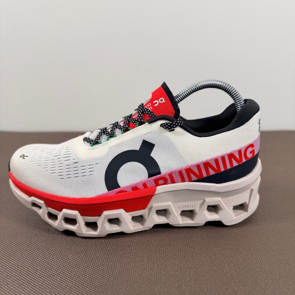 On Cloudmonster Undyed White Flame Running Shoes Womens Size 7.5 US EU 38.5